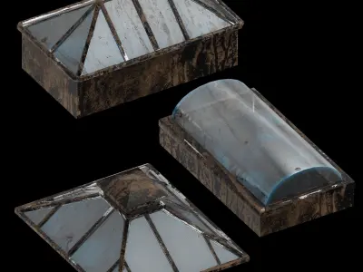 Glass roof Low-poly 3D model