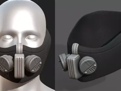 Gas mask respirator scifi futuristic PBR  Low-poly 3D model