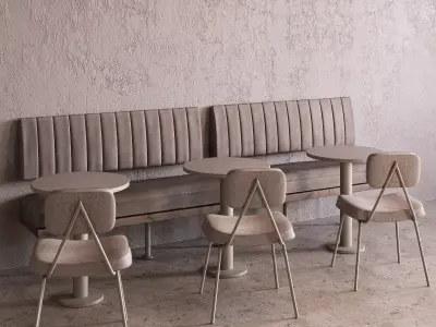 Cafe Seating Area 9 3D model