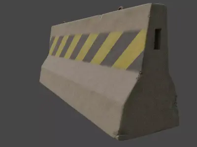 Jersey barrier Low-poly 3D model