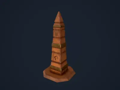 Obelisk 2 Low-poly 3D model