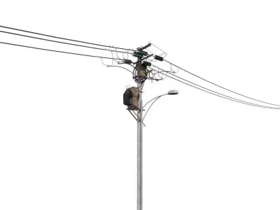 Utility Power Pole Street 3D model