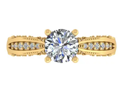 Elegant Blue Sapphire Engagement Ring 3D print model