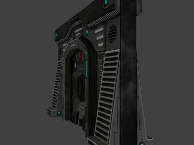 Sci-fi Wall Door Low-poly 3D model