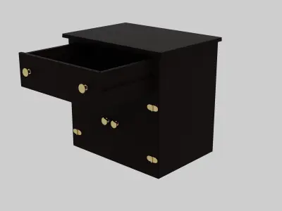 Wood Nightstand 3D model