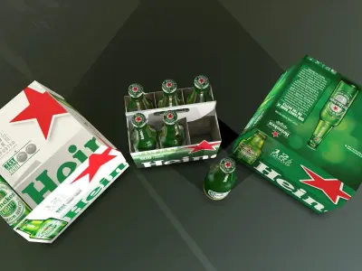 Beer Heineken Low-poly 3D model