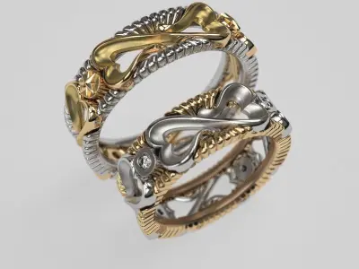 Infinity love wedding rings - original 3D print model