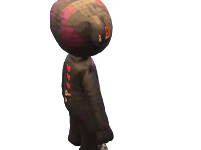 Patchwork Bear Doll Low-poly 3D model