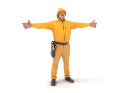 Yellow Construction Worker model pack Low-poly 3D model