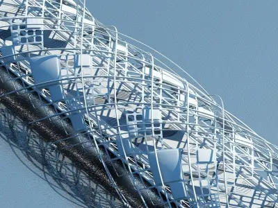 Futuristic Suspension Bridge 2 3D model