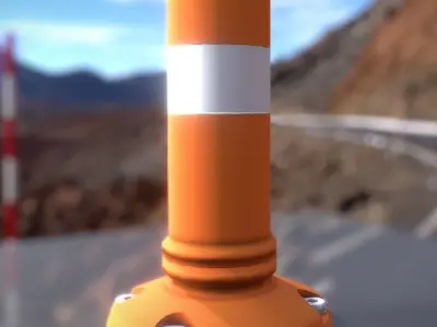 Traffic Delineator Flexipoller 300mm low-poly Low-poly 3D model