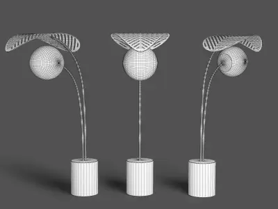 Refuge Floor Lamp with Single Leaf by Marc Ange 3D model