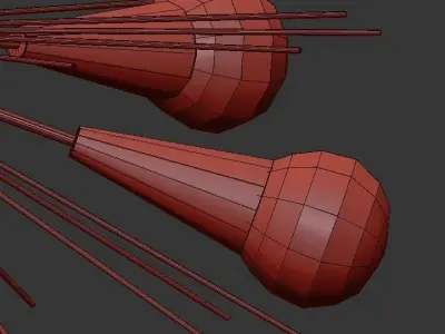 Sputnik chandelier in gold 3D model