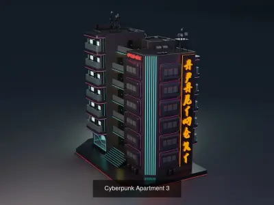 Cyberpunk Buildings 3D Model Pack