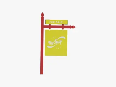 Real Estate Sign Low-poly 3D model