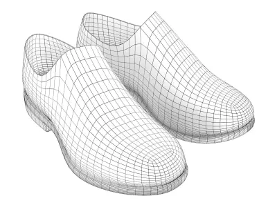 Men Classic Shiny Oxford Shoes Low-poly 3D model