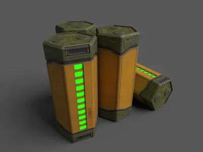 Sci-Fi Power Battery Low-poly 3D model
