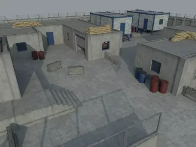 Lowpoly FPS Modular Map Kit Low-poly 3D model