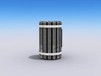 Trash Can Low-poly 3D model