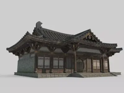 Asian Ancient Architecture Reception Room 3D model