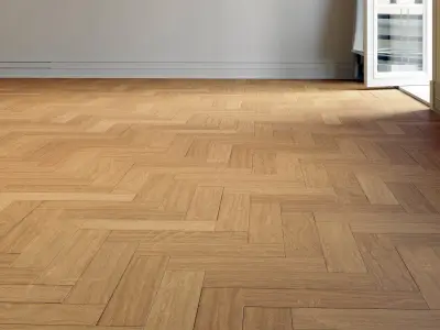 Matte Parquet Floor Herringbone 3D model