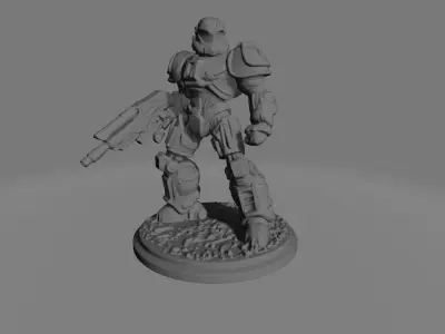 Flexi Space Marine Warrior Articulated Sci-Fi Soldier 3D Print 3D print model