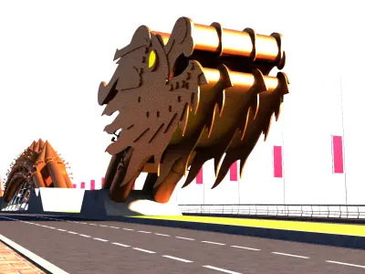 3D Model of Dragon Bridge in Da Nang Vietnam 3D model