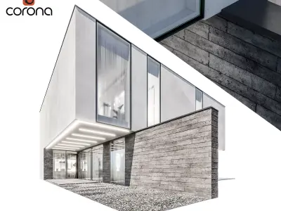 Modern house 12 - night 3D model