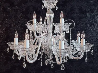 Chandelier with crystals hanging from it 3D model order