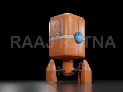 Cute Turret Low-poly 3D model