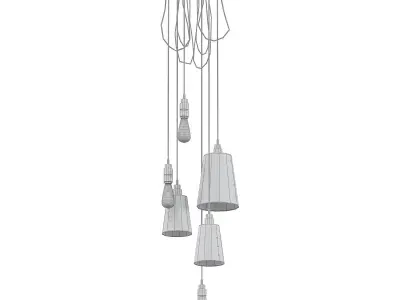 Hooked 6 industrial pendant light 3D model
