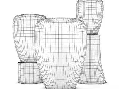 Glass Lamps Set 3D model