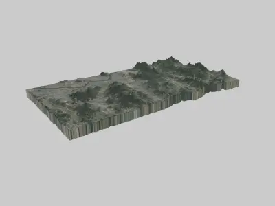 Seongnam City Low-poly 3D model