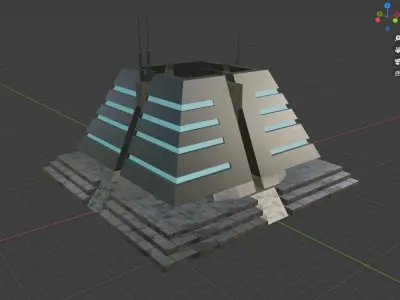 Pyramid Structure Sci-Fi Low-poly 3D model