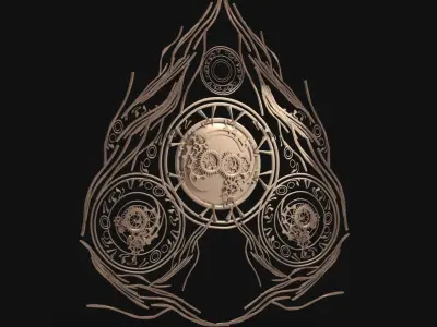 Steampunk Clockwork magic pattern  3D model