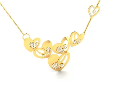 Women Heart Pendant 3DM STL OBJ FBX Render Details 3D print model
