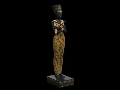 Nefertitti Standing Statue Low-poly 3D model