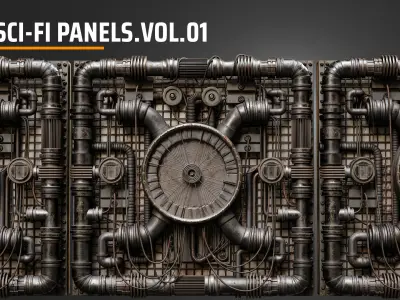 sci-fi panels vol 01 Low-poly 3D model