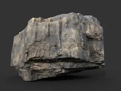 Realistic Blocky Rock 05 250612 Low-poly 3D model