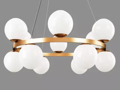 BUBBLES BRASS RING PENDANT LIGHT Low-poly 3D model