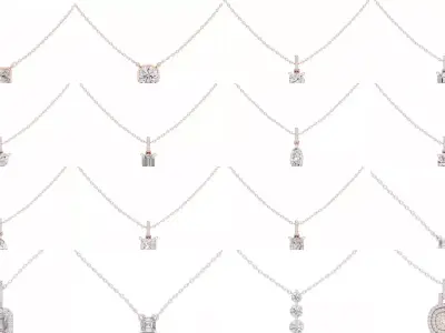 167 Diamond Pendant Charm Woman 3dm STL Video FBX OBJ 3D Model Pack