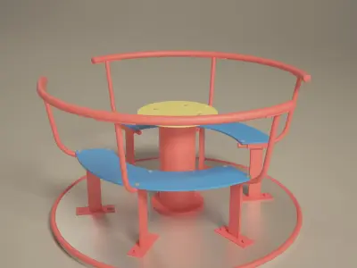Playground carousel 3D model