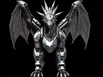 Mecha Dragon Cybernetic Armored Beast Highpoly Game 3D print model