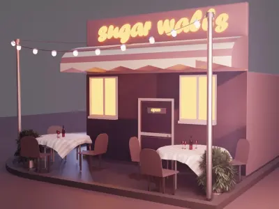 cozy cafe  3D model