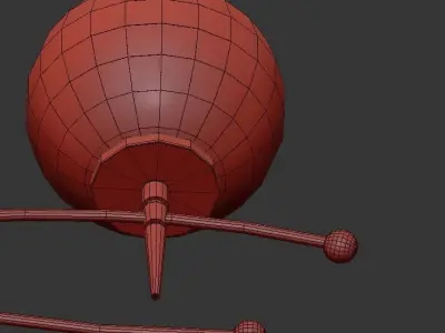 BRASS 5 six light chandelier with and globes 3D model