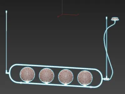 abbacus light fixture with three balls hanging from it 3D model