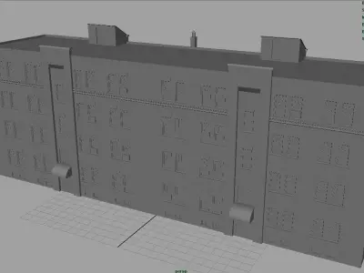 Apartment Building Low-poly 3D model