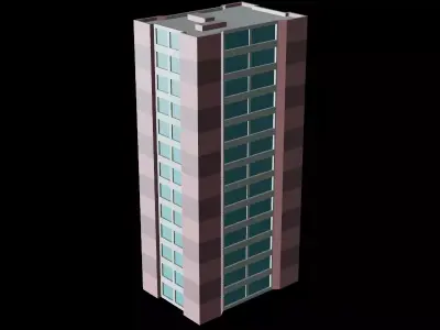 Stylized Building 5 - Mobile Game Asset Free low-poly 3D model