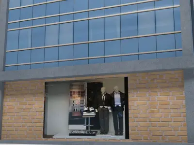 Low Poly Building Low-poly 3D model