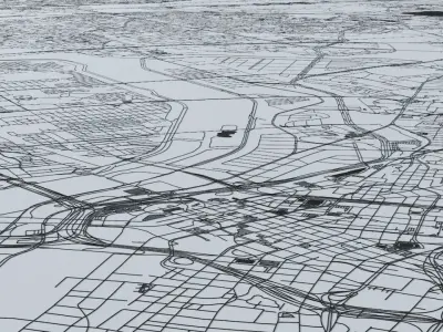 Dallas Road Network and Streets 3D model